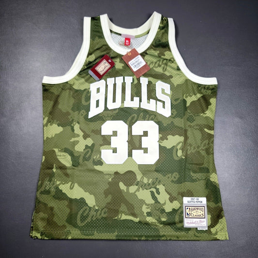 100% Authentic Scottie Pippen Mitchell Ness 97 98 Bulls Stitched Camo Jersey XL