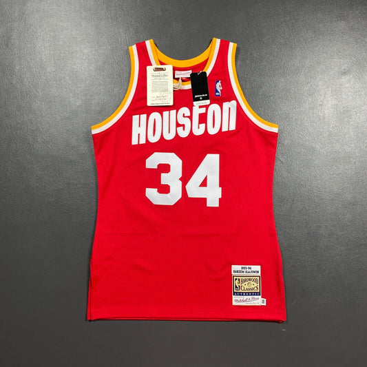 100% Authentic Hakeem Olajuwon Mitchell & Ness 93 94 Rockets Jersey Size 40 M