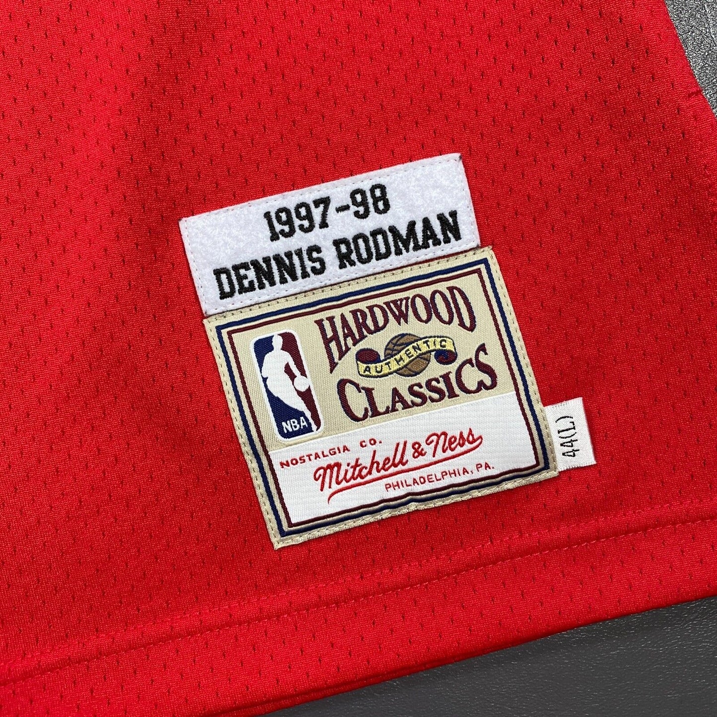 100% Authentic Dennis Rodman Mitchell Ness 97 98 Finals Bulls Jersey Size L 44