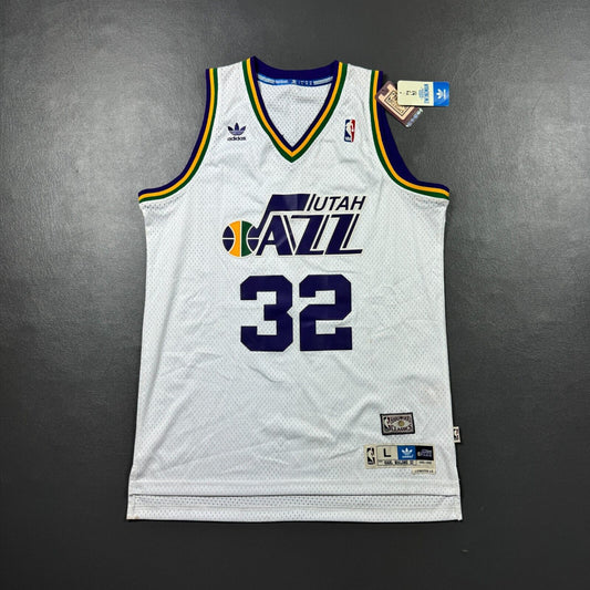 100% Authentic Karl Malone Vintage Adidas 85 86 Utah Jazz Jersey Size L Mens