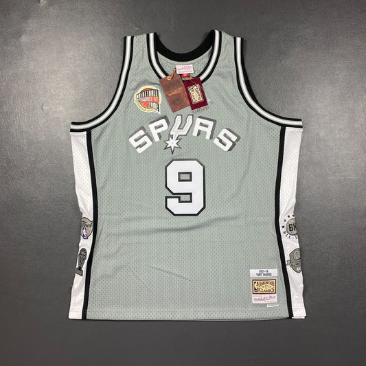 100% Authentic Tony Parker Mitchell & Ness Hall of Fame Spurs Jersey Size 2XL 52