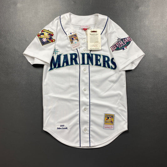 100% Authentic Ichiro Suzuki Mitchell Ness 2001 All Star Mariners Jersey 36 S