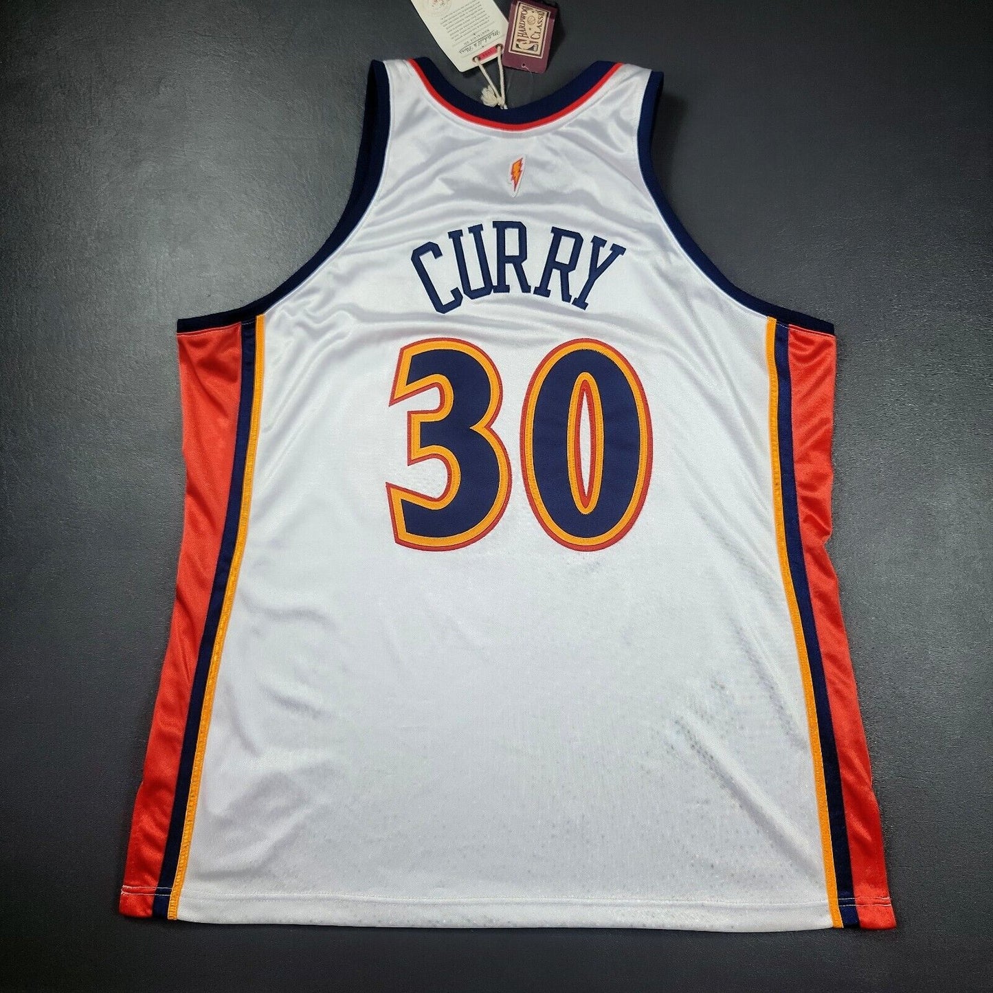 100% Authentic Stephen Curry Mitchell & Ness 09 10 Warriors Jersey Size 52 2XL