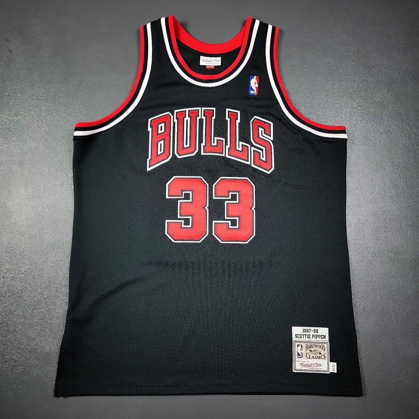 100% Authentic Scottie Pippen Mitchell Ness 97 98 Bulls Jersey Size 48 XL Mens