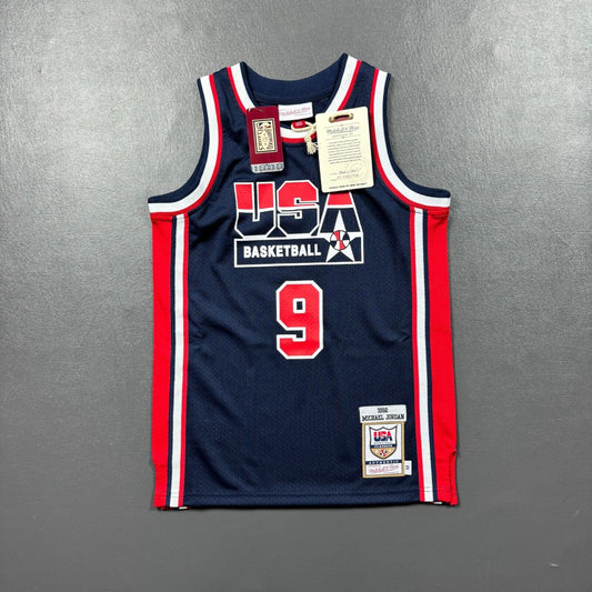 100% Authentic Michael Jordan Mitchell Ness 92 USA Olympic Jersey Youth M 10/12