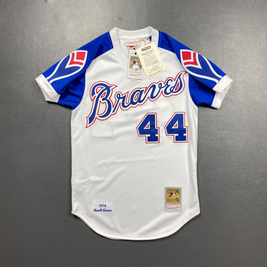 100% Authentic Hank Aaron Mitchell & Ness 1974 Atlanta Braves Jersey Size 36 S