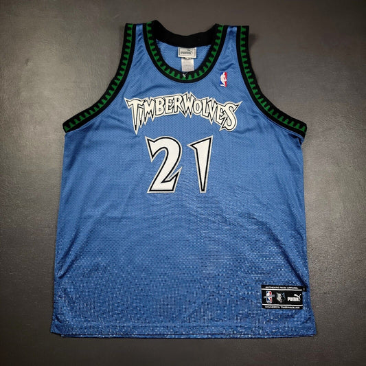 100% Authentic Kevin Garnett Vintage Puma Timberwolves Jersey Size 48 XL Mens