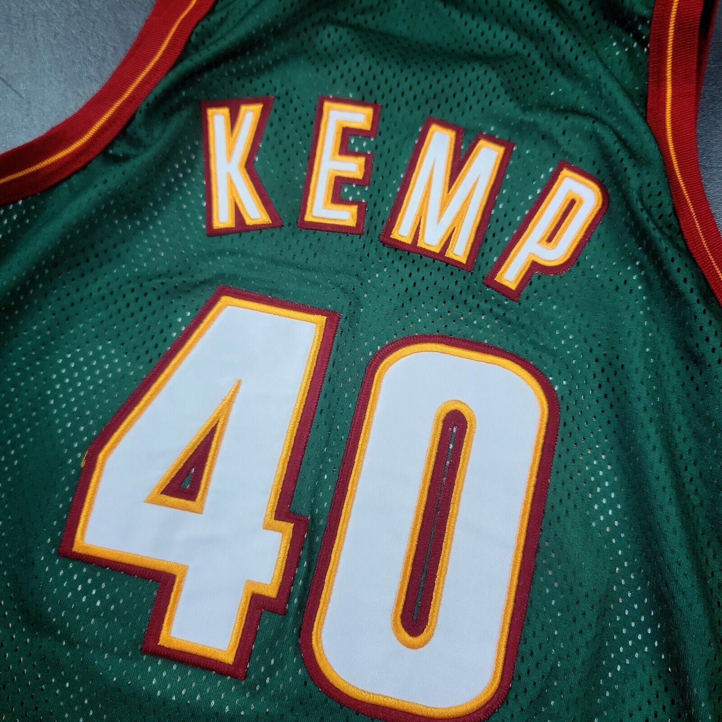 100% Authentic Shawn Kemp Vintage Champion 96 97 Supersonics Jersey Size 48 L XL