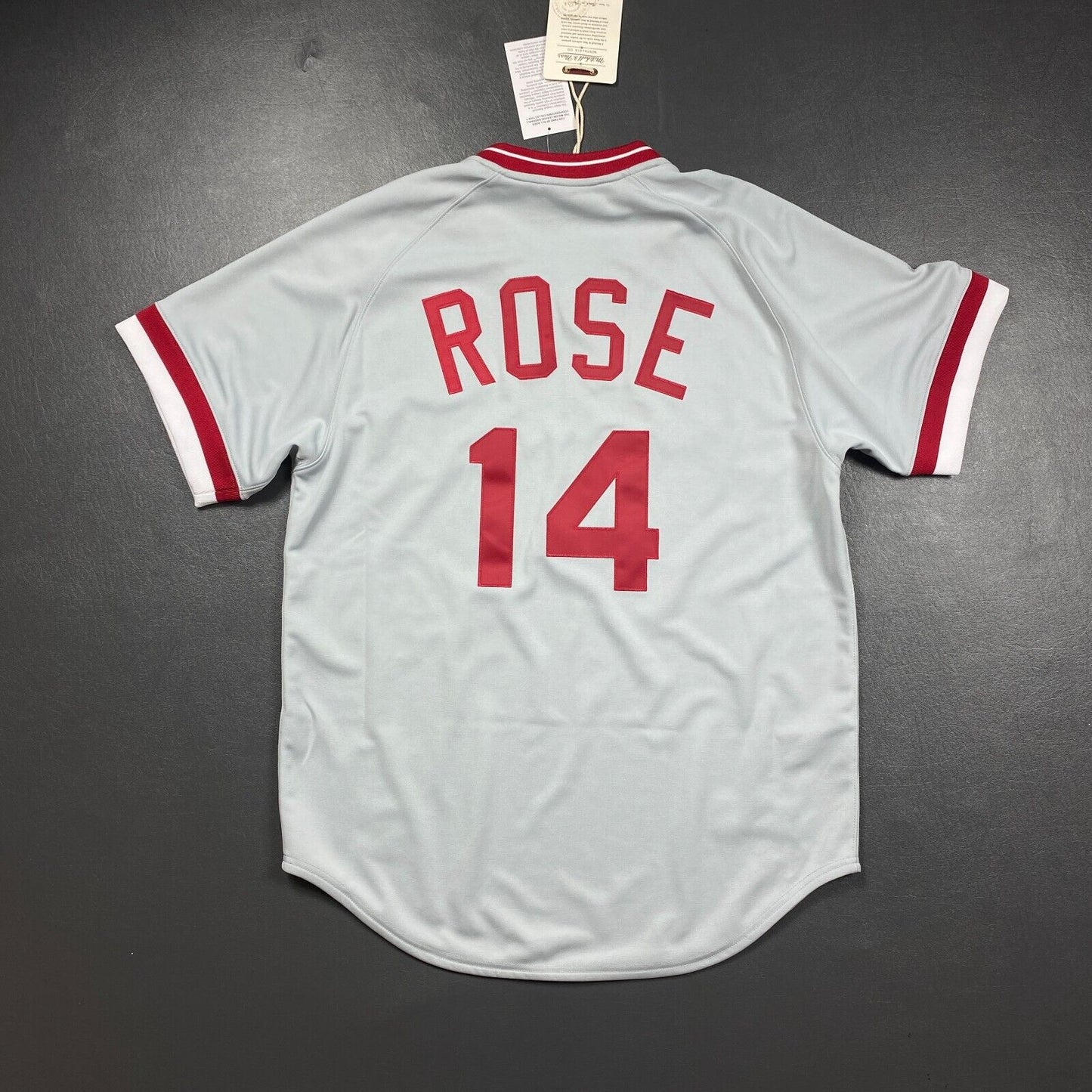 100% Authentic Pete Rose Mitchell Ness 1975 Cincinnati Reds Jersey Size 44 L