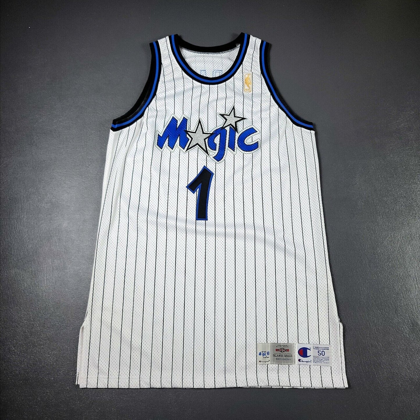 100% Authentic Penny Hardaway Champion 96 97 Magic Game Jersey 50+4" Pro Cut
