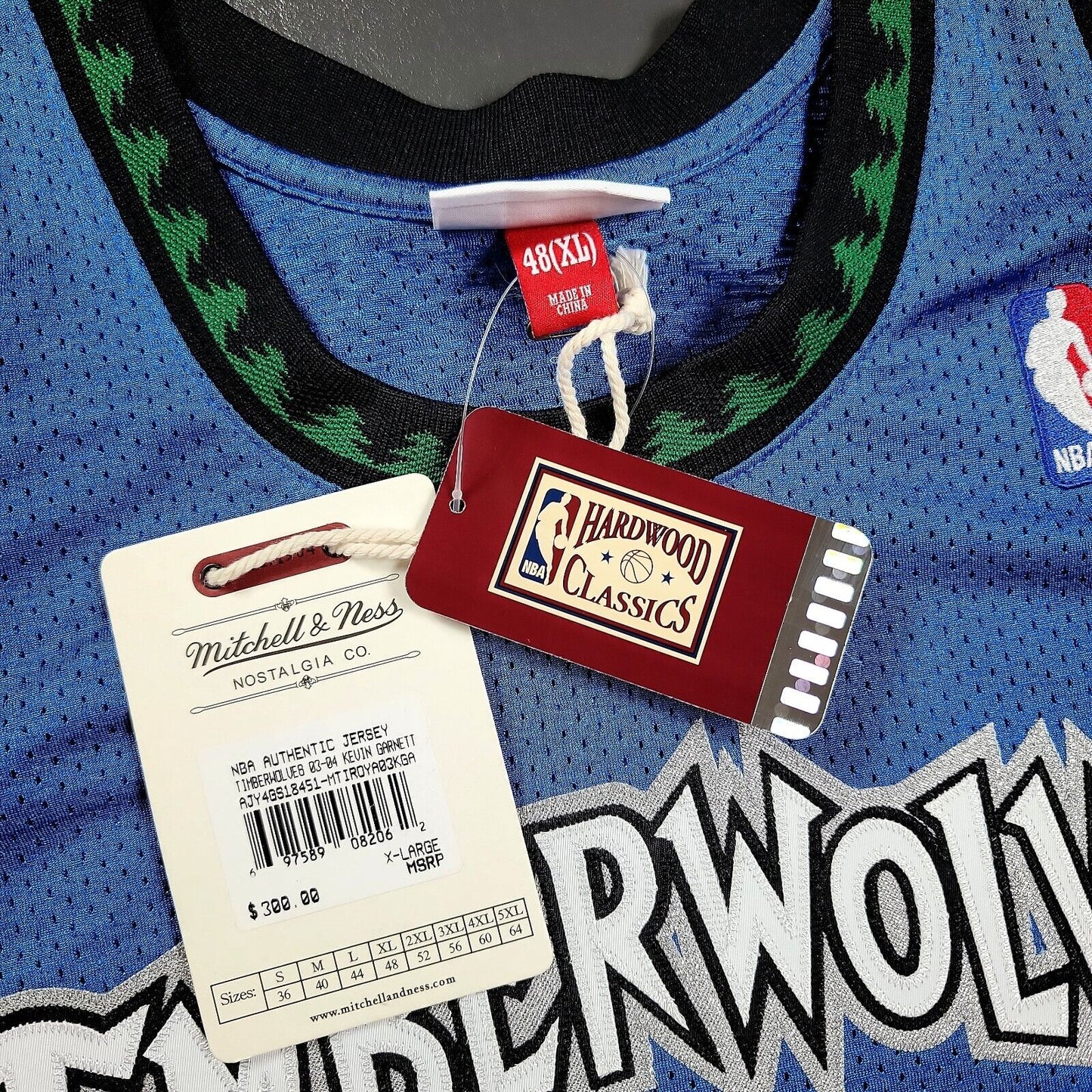 100% Authentic Kevin Garnett Mitchell Ness 03 04 Timberwolves Jersey Size 48 XL