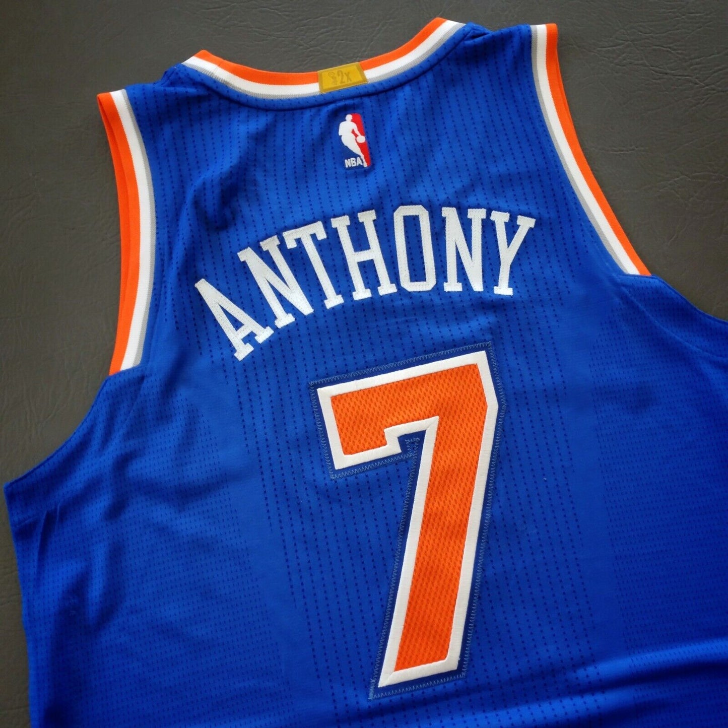 100% Authentic Carmelo Anthony Adidas Knicks Game Issued Jersey Size L+2" Mens