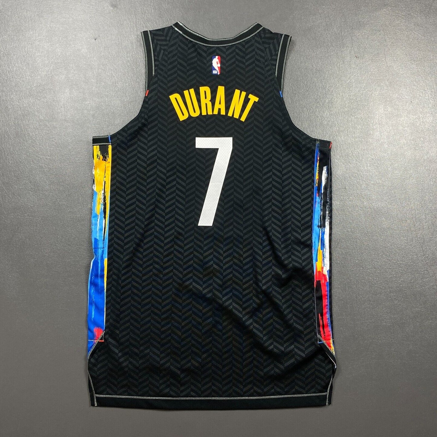 100% Authentic Kevin Durant 2021 Nets City Team Issued Pro Cut Jersey 48+4
