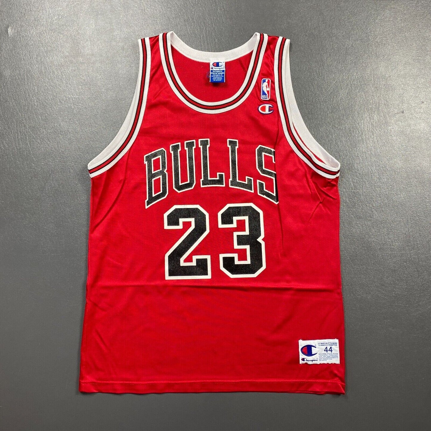 100% Authentic Michael Jordan Vintage Champion Bulls Jersey Size 44 M L Mens