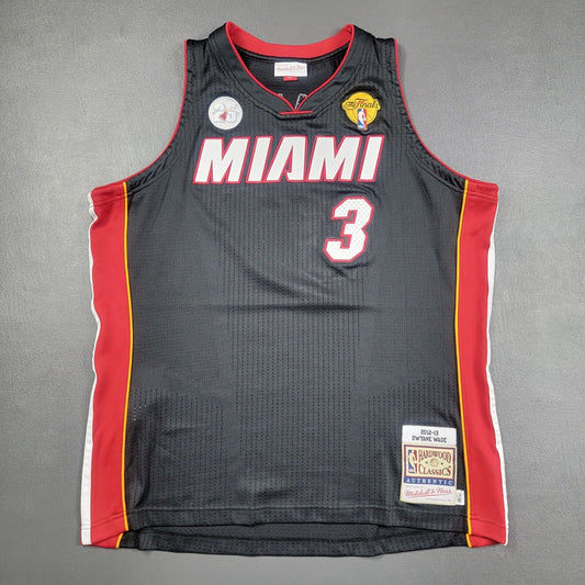 100% Authentic Dwyane Wade Mitchell & Ness 2013 Finals Miami Heat Jersey 48 XL