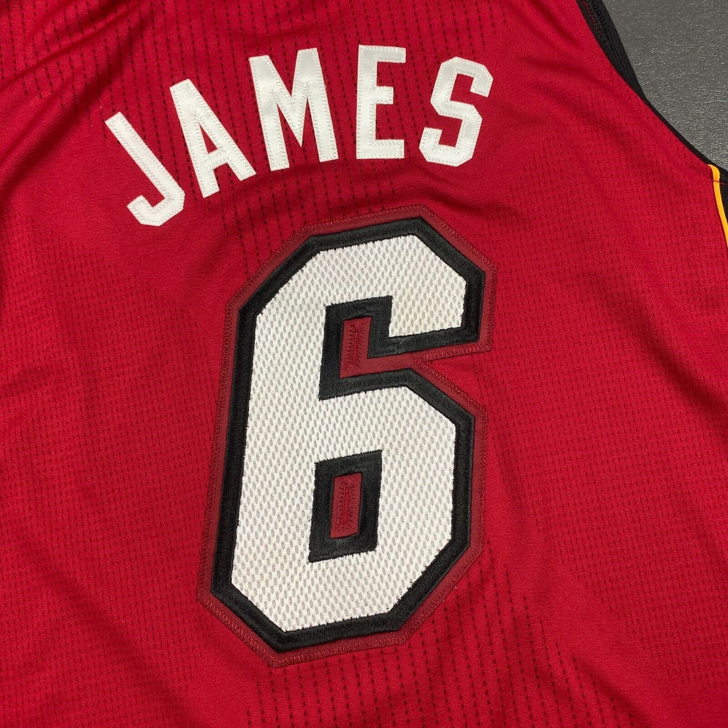 100% Authentic Lebron James Miami Heat 2011 NBA Finals Jersey L - mesh # pro cut