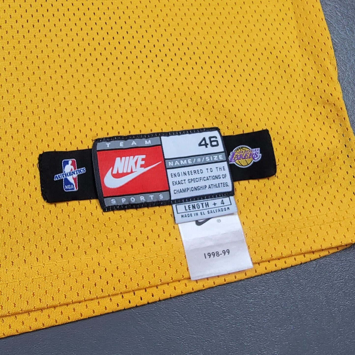 100% Authentic Kobe Bryant Nike 98 99 Los Angeles Lakers Pro Cut Jersey 46+4"