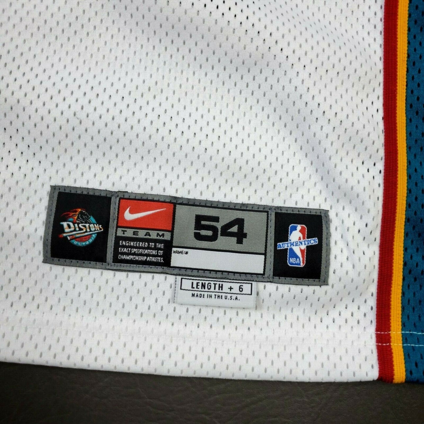 100% Authentic Ben Wallace Nike 2000 2001 Pistons Pro Cut Game Jersey 54+6"