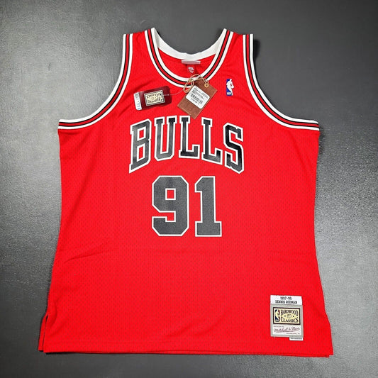 100% Authentic Dennis Rodman Mitchell Ness 97 98 Bulls Jersey Size 2XL 52 Mens